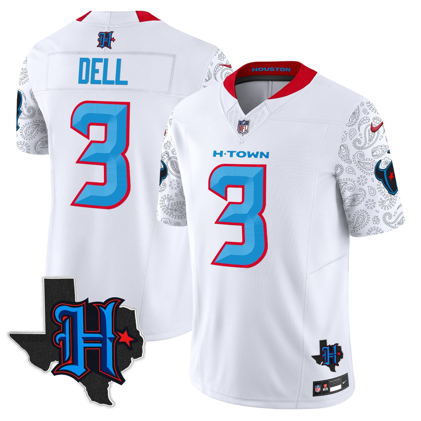 Houston Texans 2024 Texas Patch Vapor Limited Jersey V4 - All Stitched