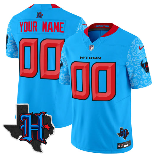 Houston Texans 2024 Texas Patch Vapor Limited Custom Jersey V4 - All Stitched