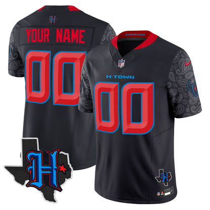 Houston Texans 2024 Texas Patch Vapor Limited Custom Jersey V4 - All Stitched