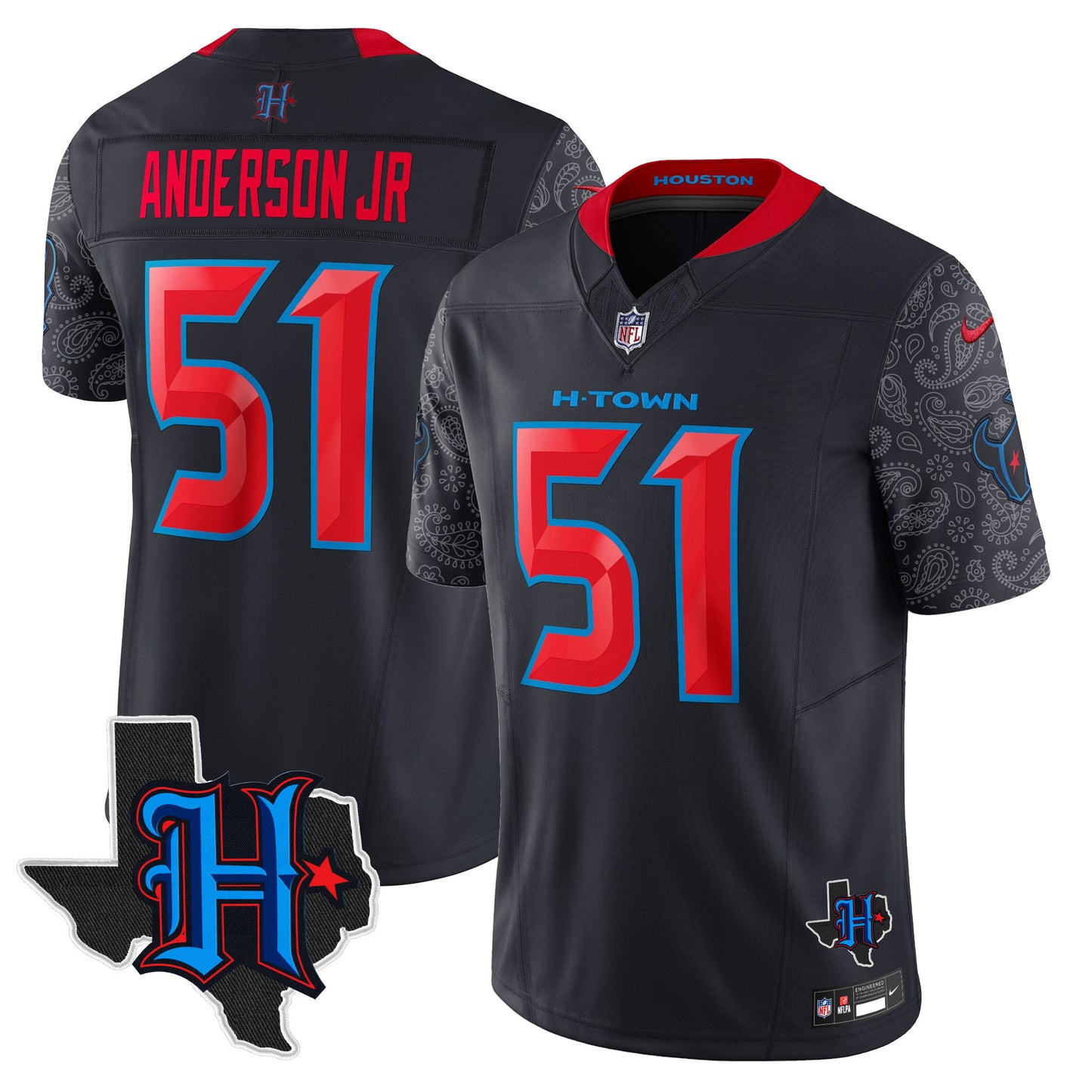 Houston Texans 2024 Texas Patch Vapor Limited Jersey V4 - All Stitched