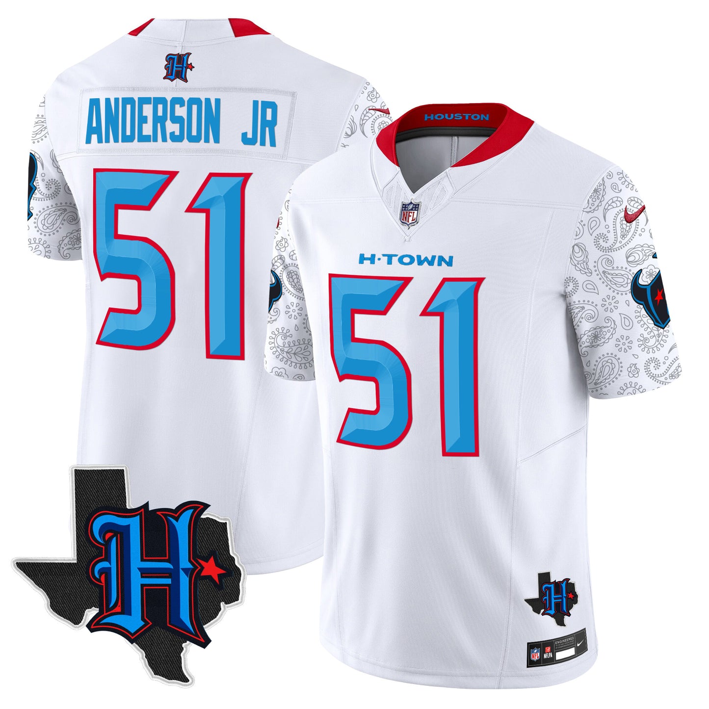 Houston Texans 2024 Texas Patch Vapor Limited Jersey V4 - All Stitched