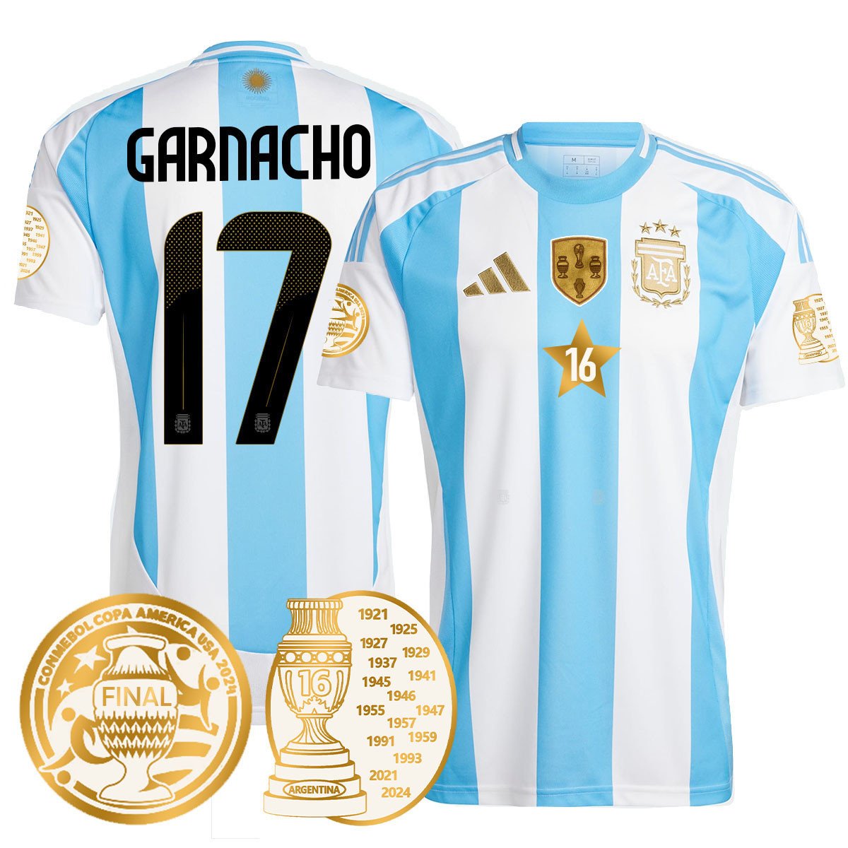 Men's Argentina 2024 Copa America Champion Limited Jersey N1