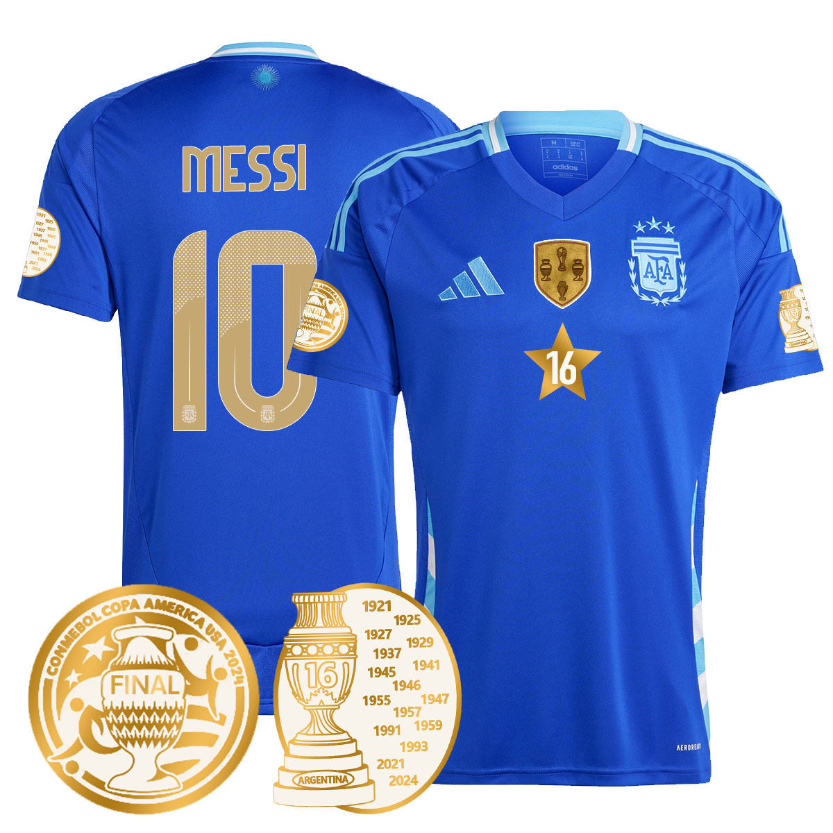 Men's Argentina 2024 Copa America Champion Limited Jersey N1