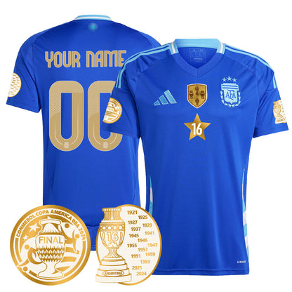 Custom Argentina 2024 Copa America Champion Limited Jersey N1