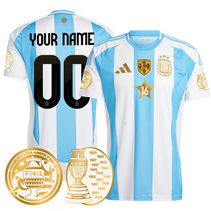 Custom Argentina 2024 Copa America Champion Limited Jersey N1