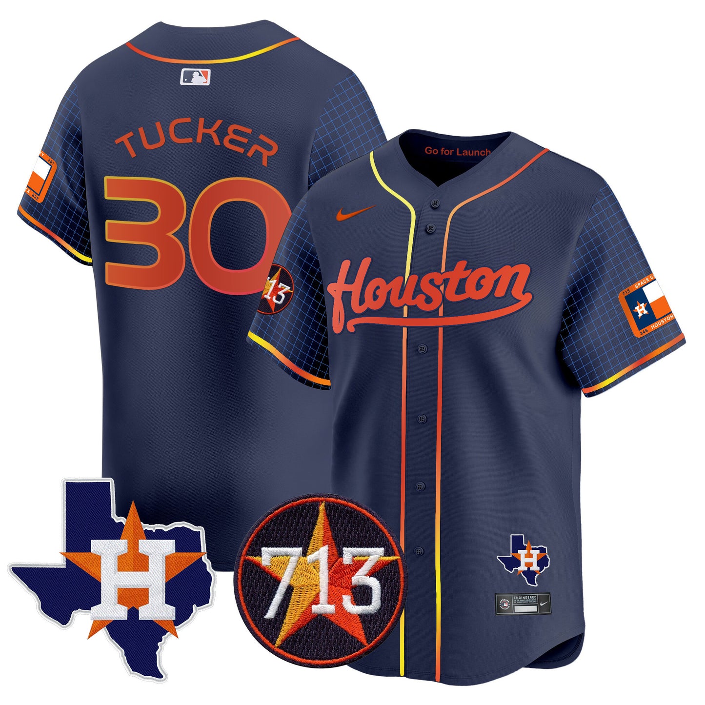 Astros Space City 713 Patch Vapor Premier Limited Jersey - All Stitched