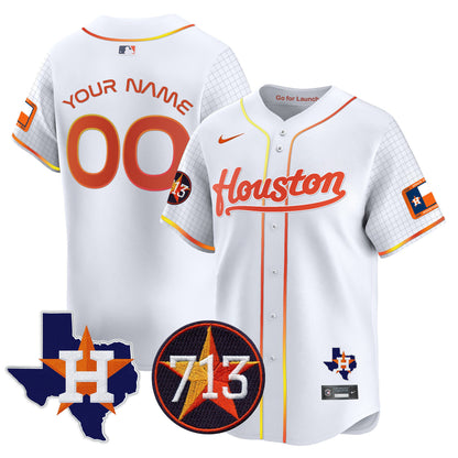 Astros Space City 713 Patch Vapor Premier Limited Custom Jersey - All Stitched