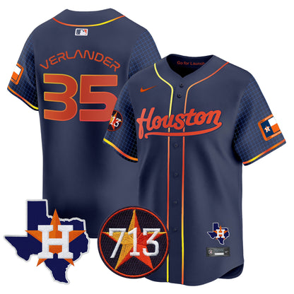 Astros Space City 713 Patch Vapor Premier Limited Jersey - All Stitched