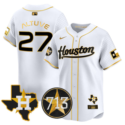 Astros Space City 713 Patch Vapor Premier Limited Jersey - All Stitched