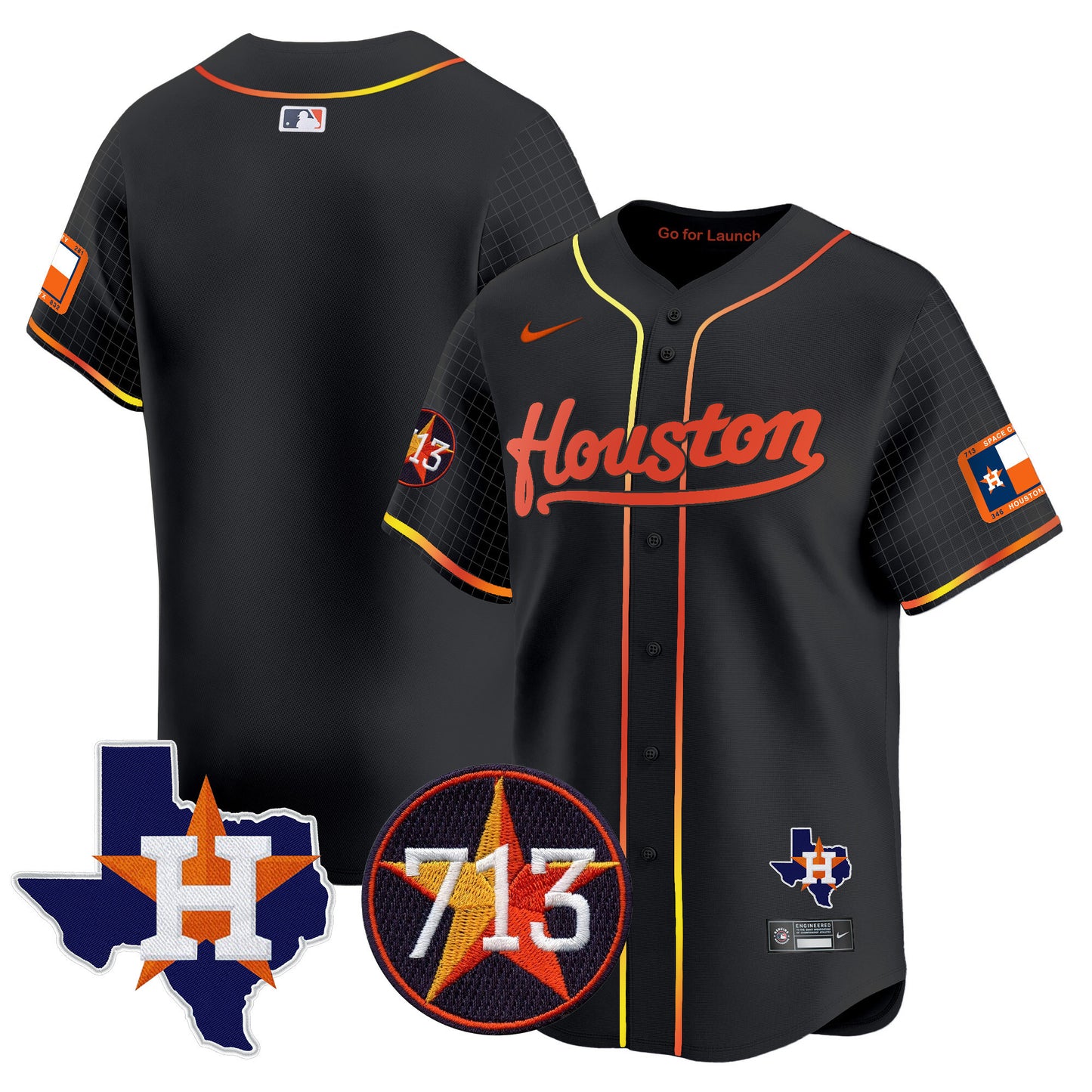 Astros Space City 713 Patch Vapor Premier Limited Jersey - All Stitched