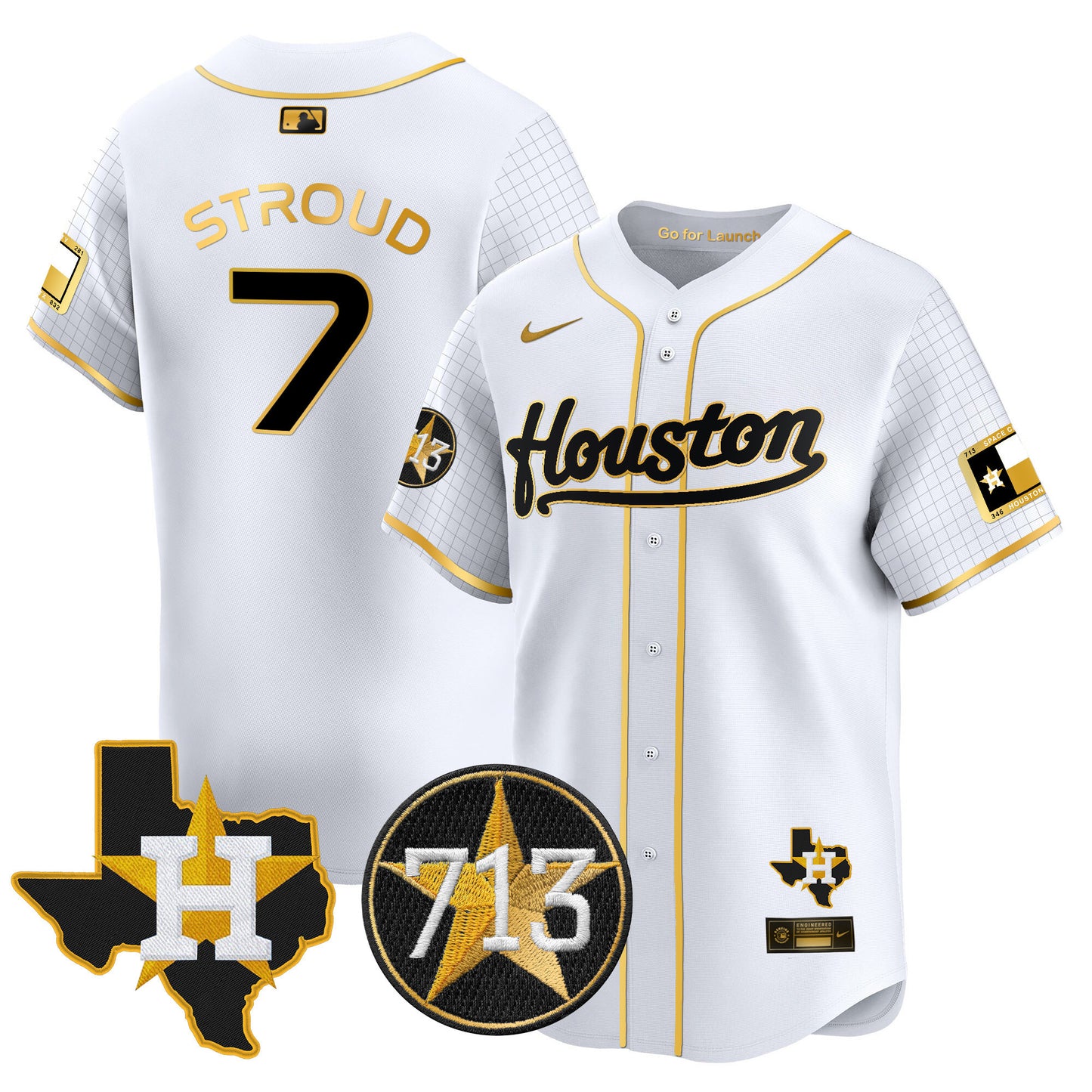 Astros Space City 713 Patch Vapor Premier Limited Jersey - All Stitched