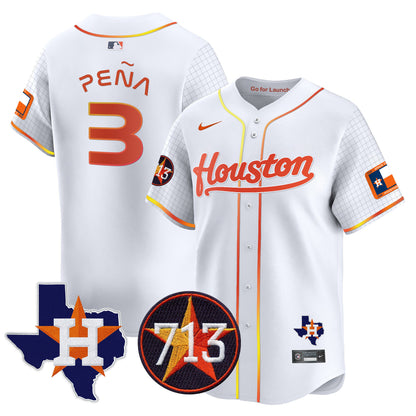 Astros Space City 713 Patch Vapor Premier Limited Jersey - All Stitched