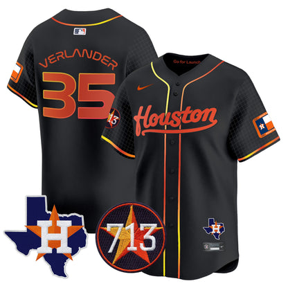 Astros Space City 713 Patch Vapor Premier Limited Jersey - All Stitched