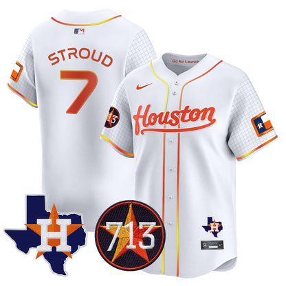 Astros Space City 713 Patch Vapor Premier Limited Jersey - All Stitched