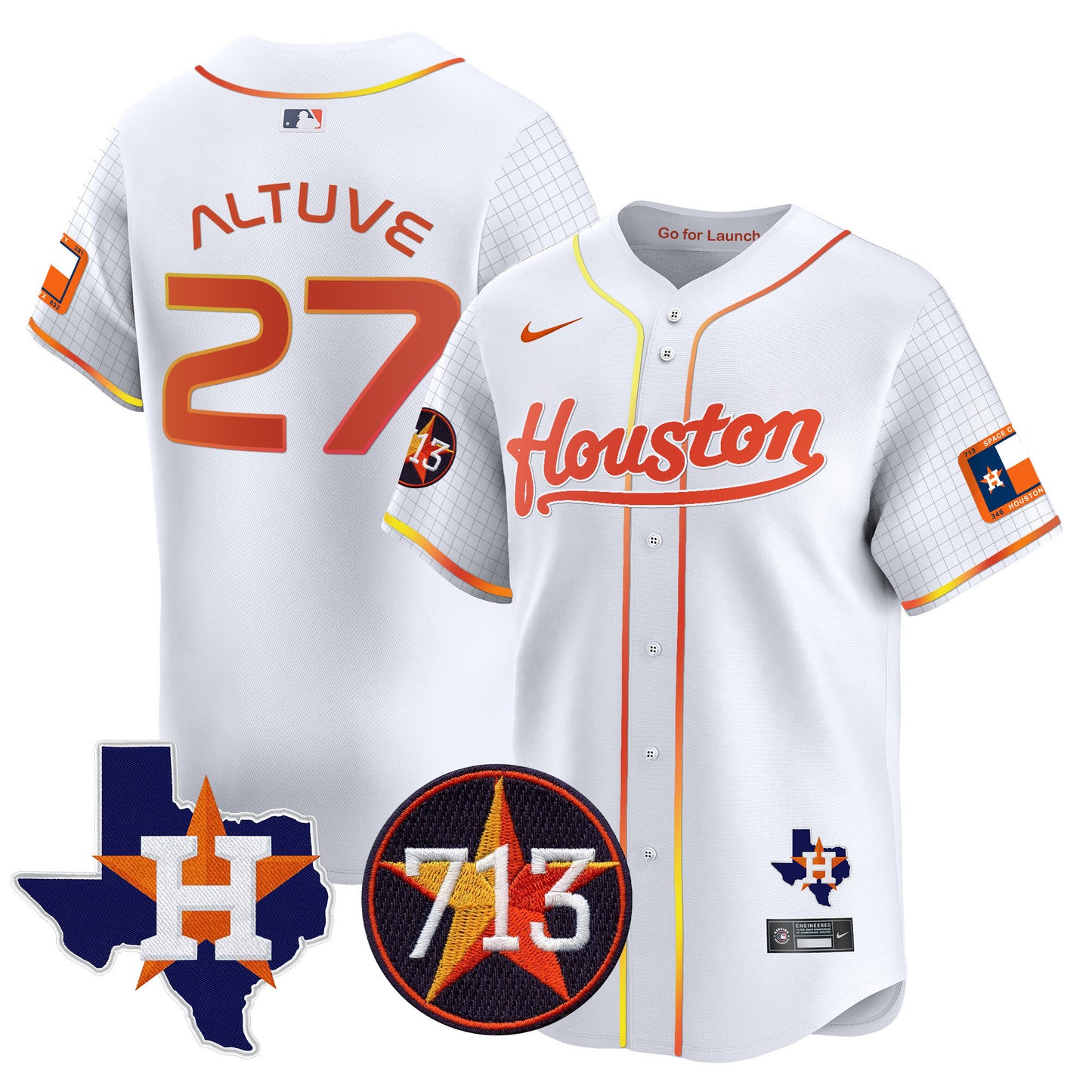 Astros Space City 713 Patch Vapor Premier Limited Jersey - All Stitched