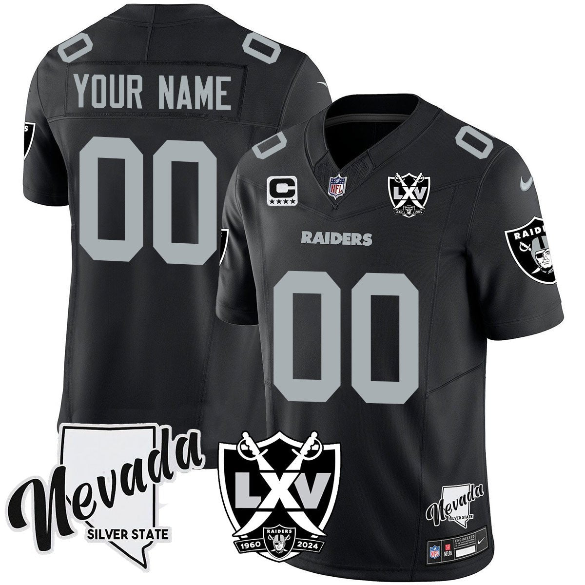 Custom Raiders 2024 Vapor Limited Jersey - 65th Anniversary - All Stitched