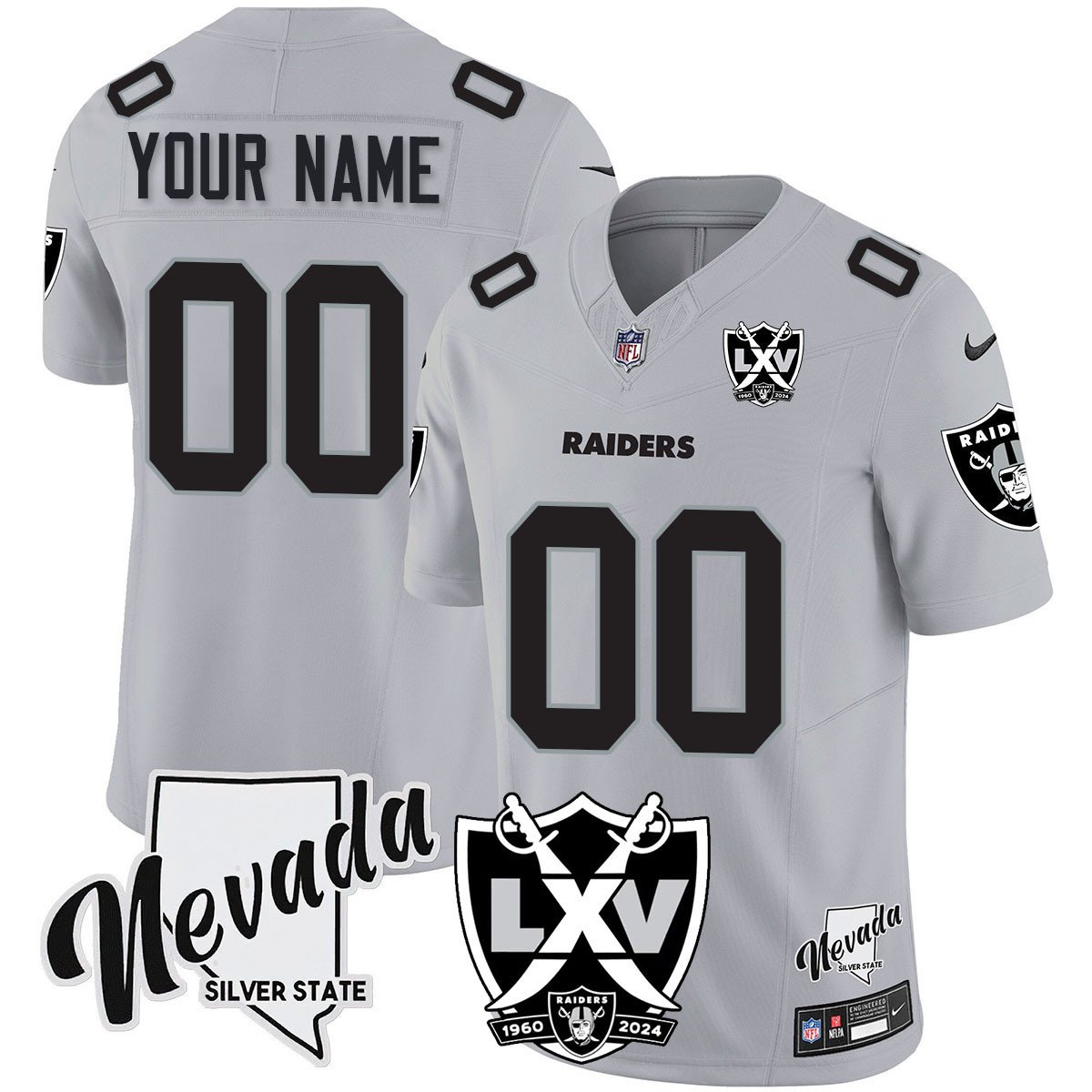 Custom Raiders 2024 Vapor Limited Jersey - 65th Anniversary - All Stitched