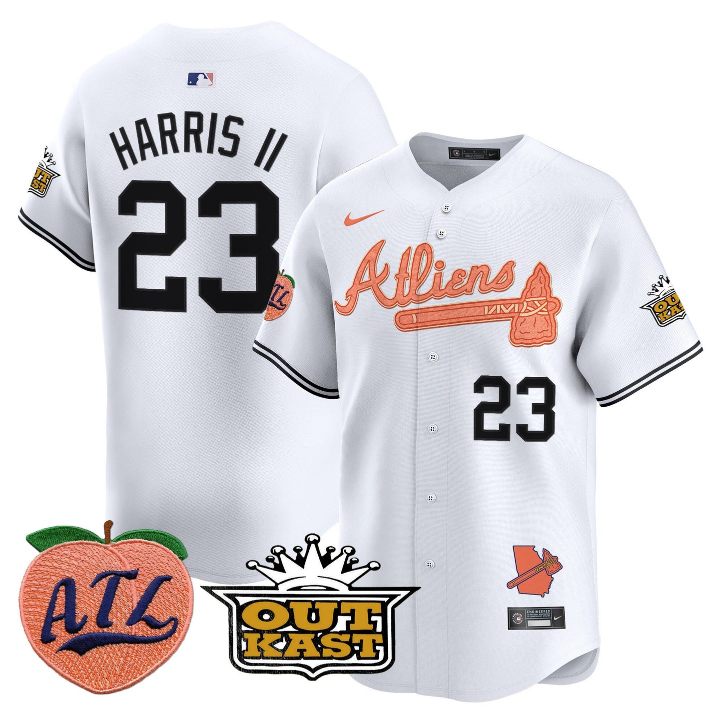 Atlanta Braves Atliens & Peach Vapor Premier Limited Jersey - All Stitched