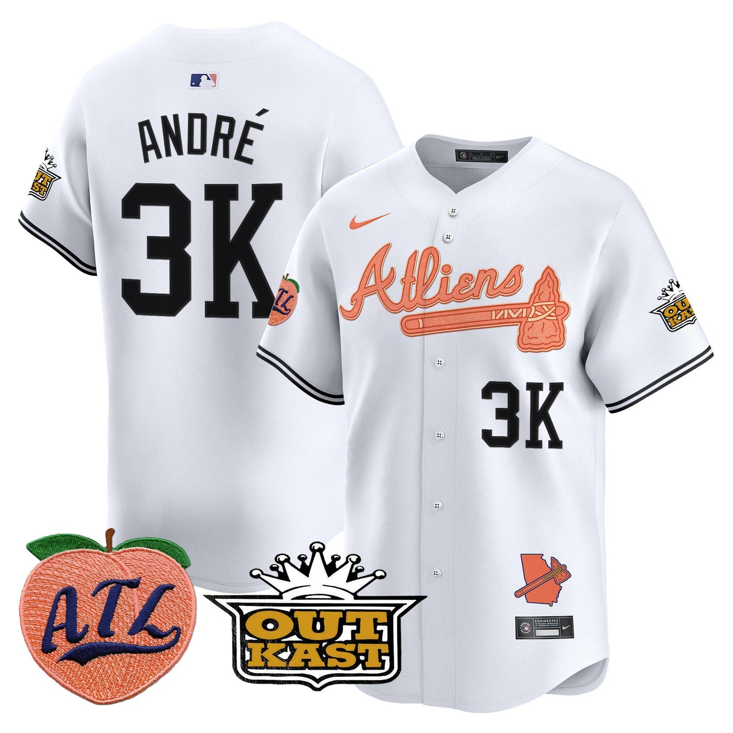 Atlanta Braves Atliens & Peach Vapor Premier Limited Jersey - All Stitched