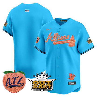 Atlanta Braves Atliens & Peach Vapor Premier Limited Jersey - All Stitched