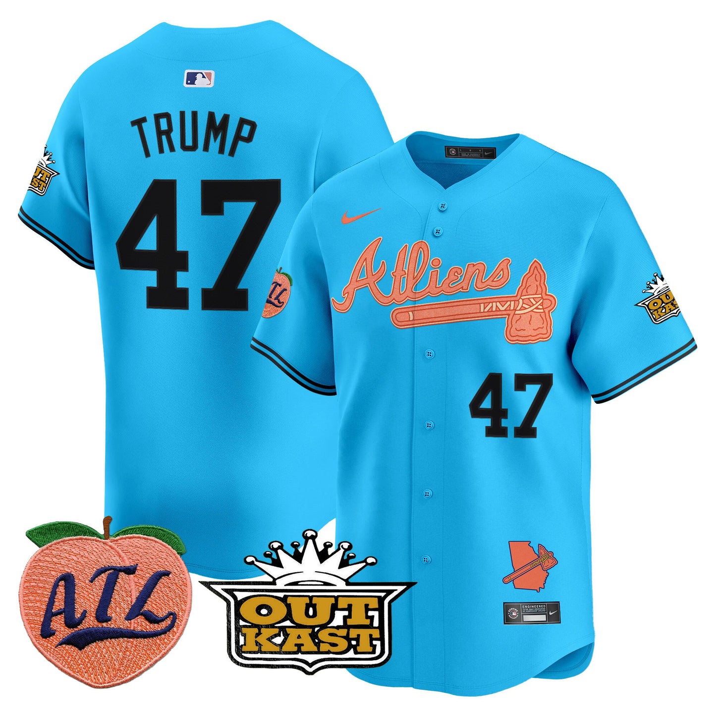 Atlanta Braves Atliens & Peach Vapor Premier Limited Jersey - All Stitched