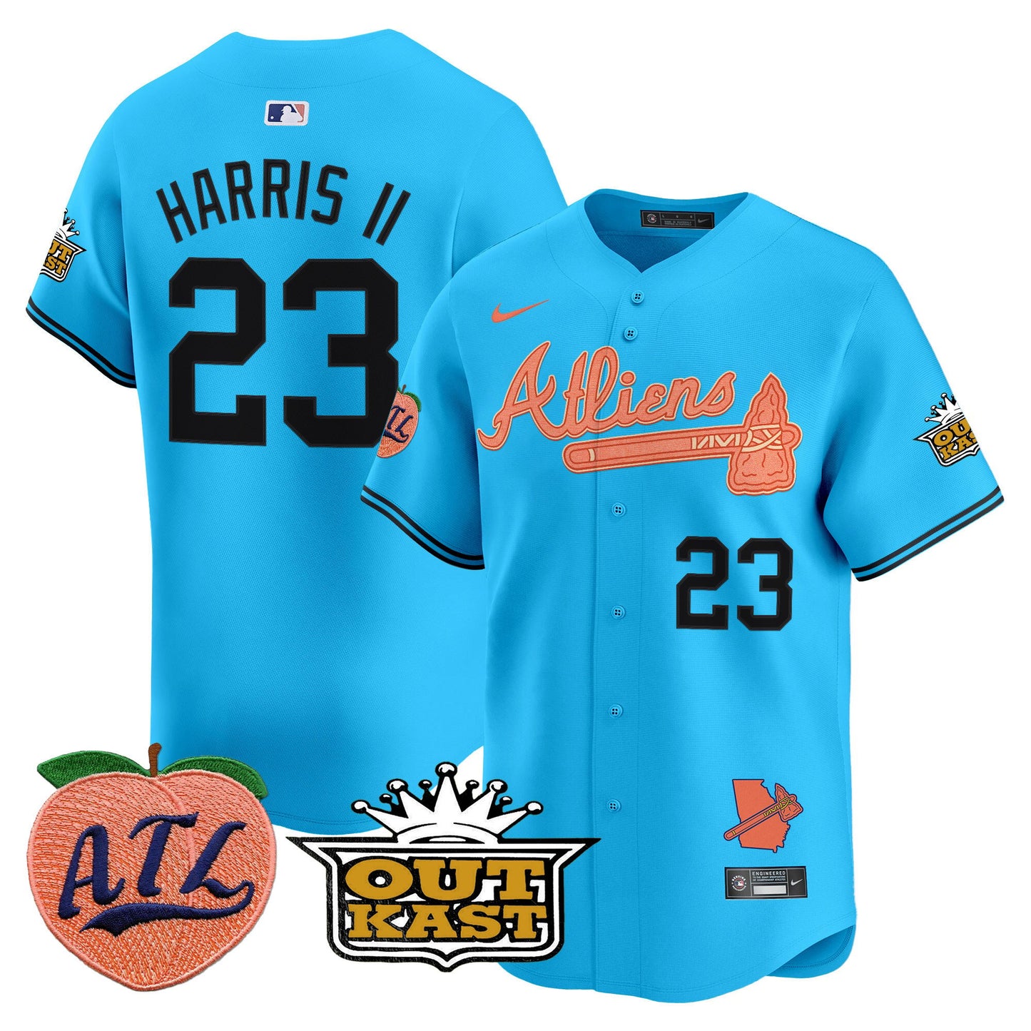 Atlanta Braves Atliens & Peach Vapor Premier Limited Jersey - All Stitched