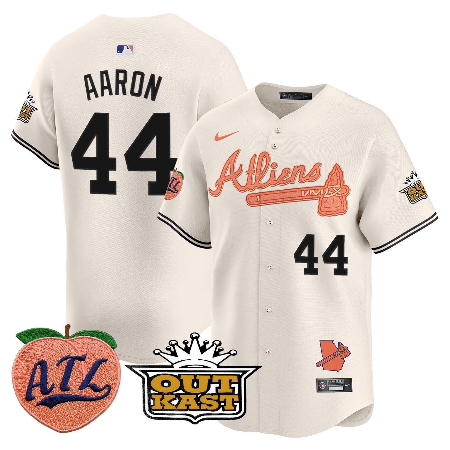 Atlanta Braves Atliens & Peach Vapor Premier Limited Jersey - All Stitched