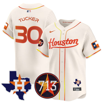 Astros Space City 713 Patch Vapor Premier Limited Jersey - All Stitched