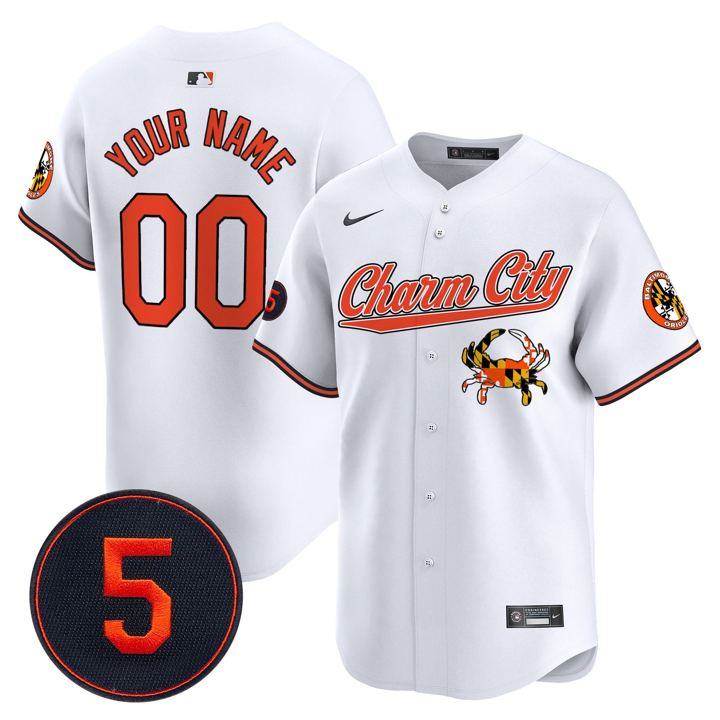 Baltimore Orioles Robinson Patch Vapor Premier Limited Custom Jersey V8 - Stitched