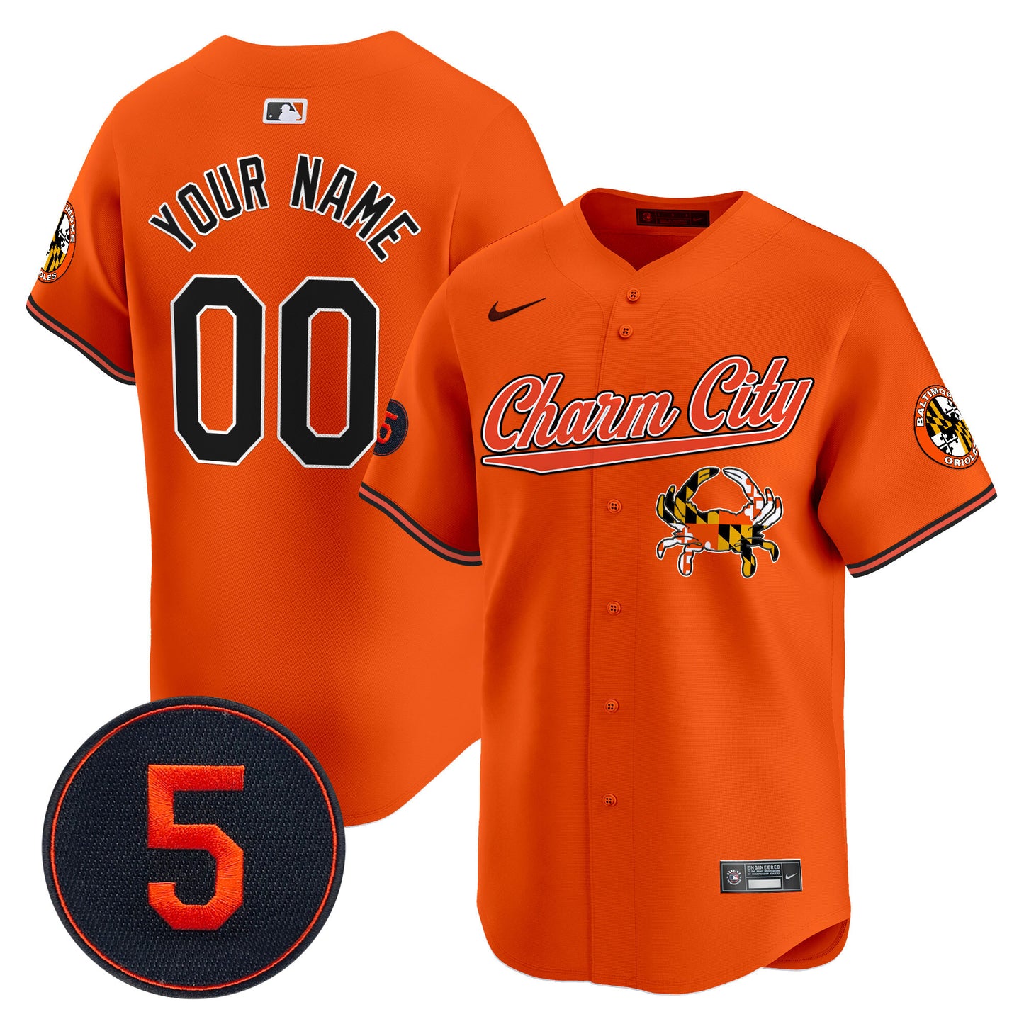 Baltimore Orioles Robinson Patch Vapor Premier Limited Custom Jersey V8 - Stitched