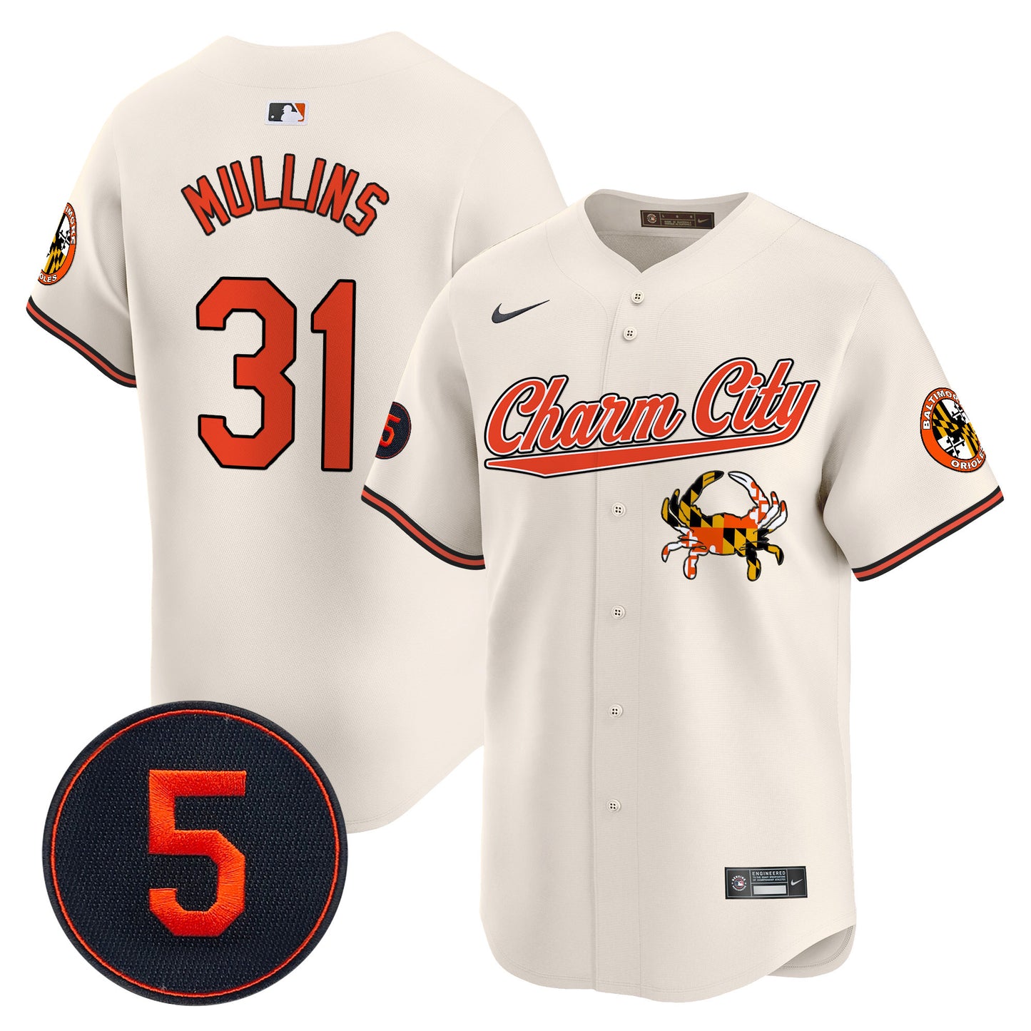 Baltimore Orioles Robinson Patch Vapor Premier Limited Jersey V8 - All Stitched