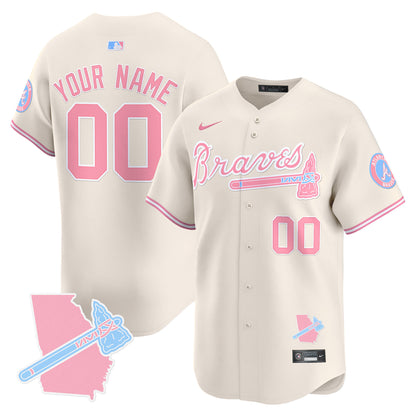 Atlanta Braves Bubblegum Pink Vapor Premier Limited Custom Jersey - All Stitched