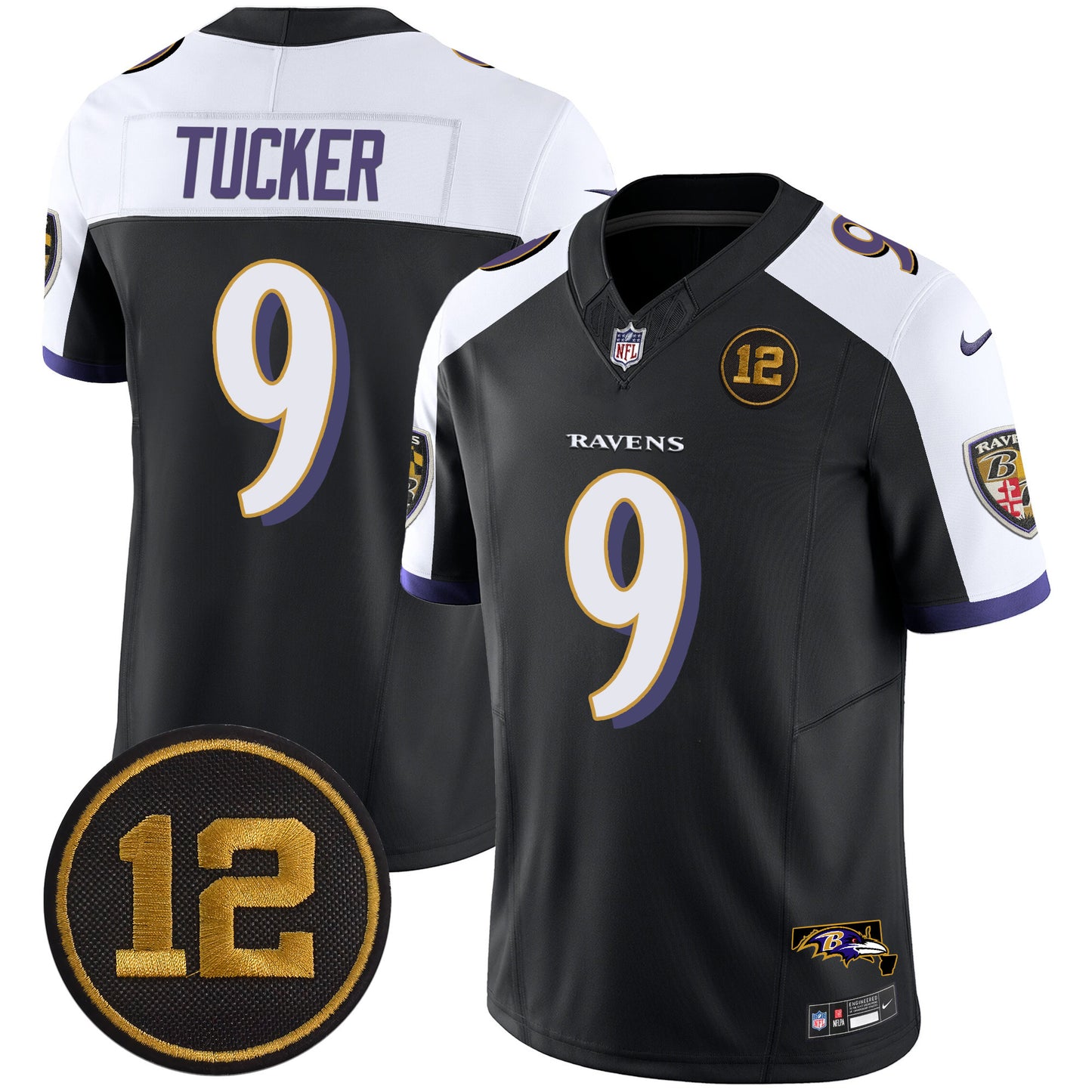 Ravens Jacoby Jones Patch Vapor Limited Jersey - All Stitched