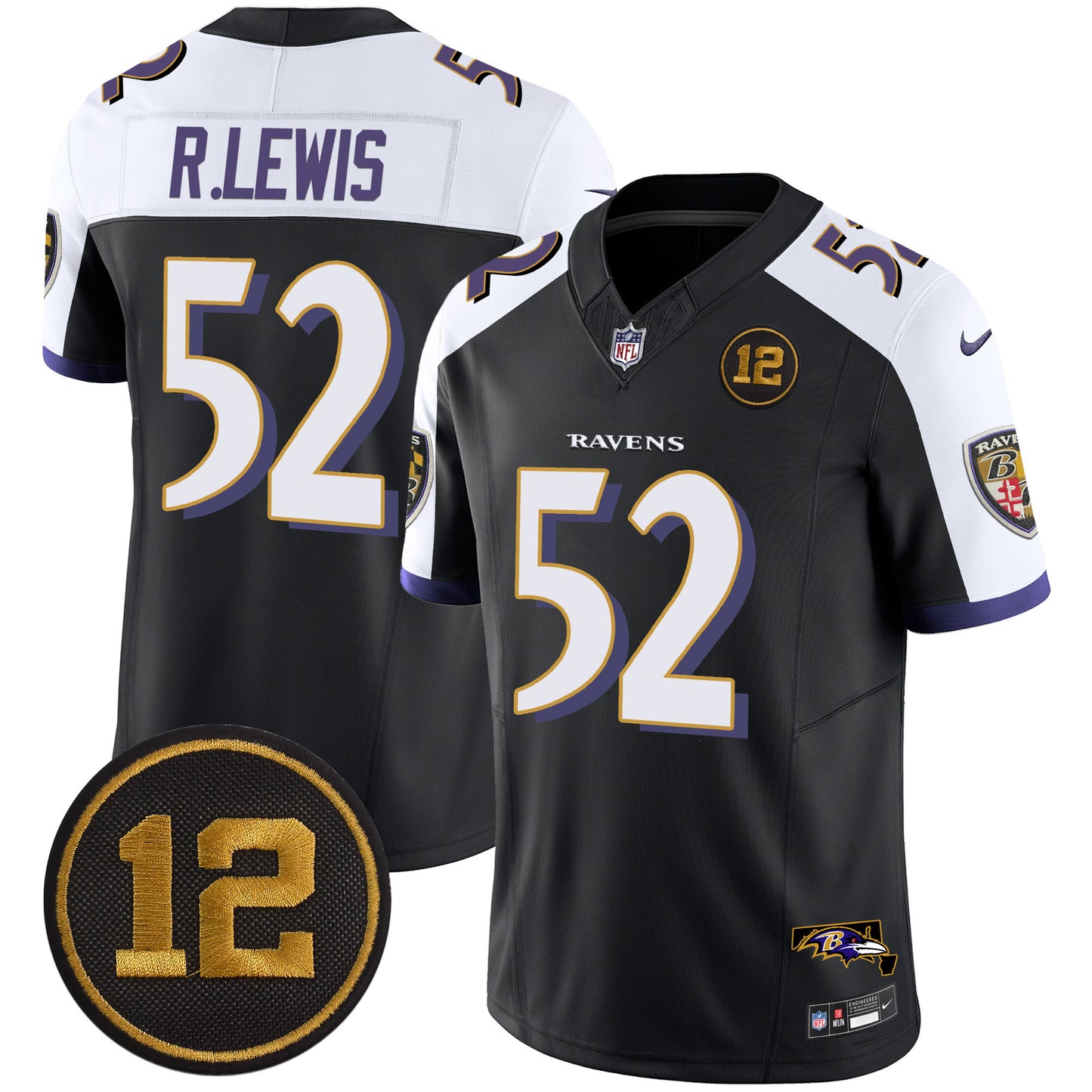 Ravens Jacoby Jones Patch Vapor Limited Jersey - All Stitched