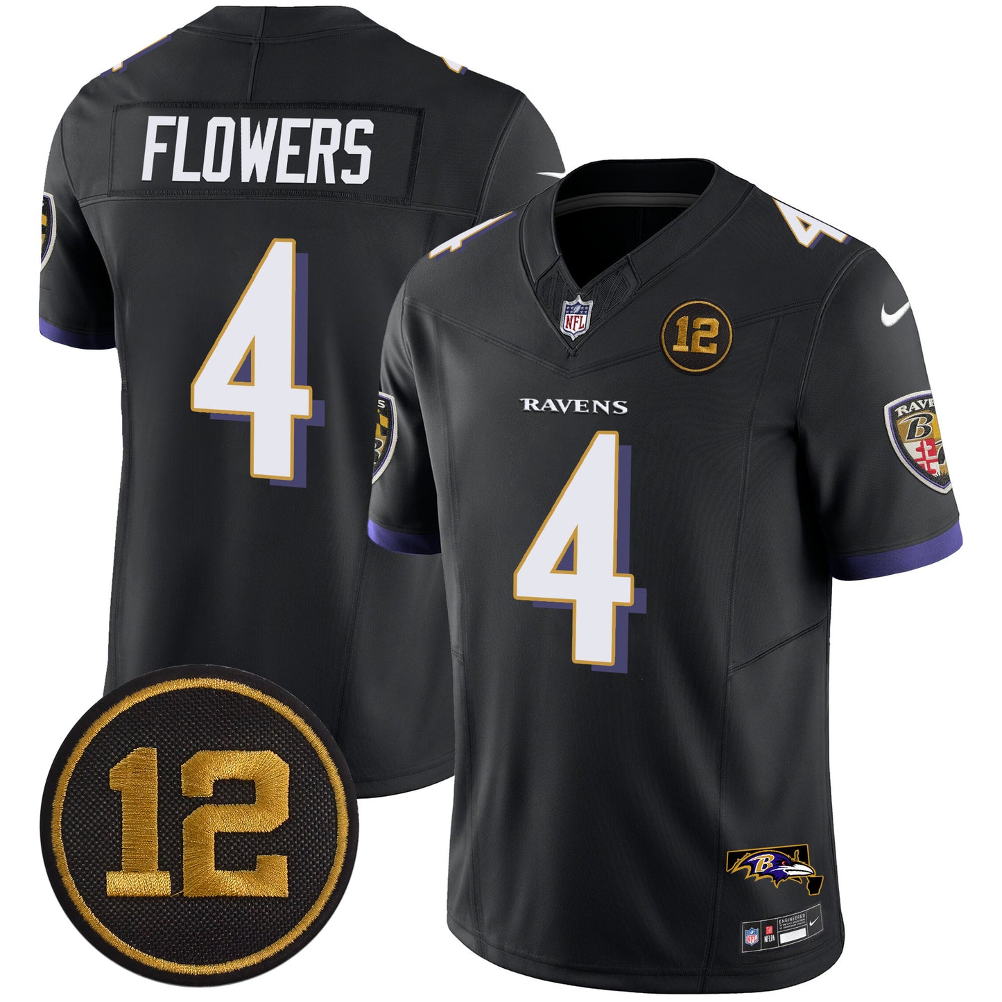 Ravens Jacoby Jones Patch Vapor Limited Jersey - All Stitched