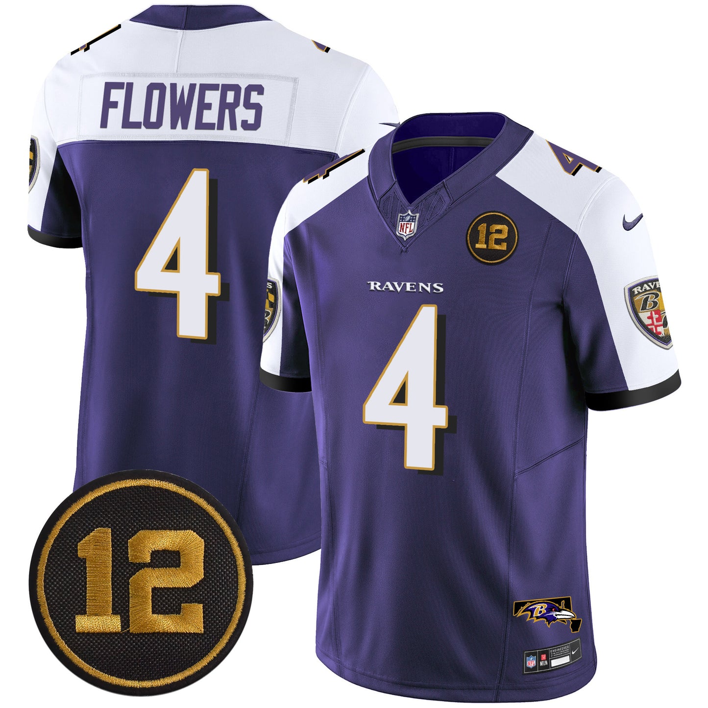 Ravens Jacoby Jones Patch Vapor Limited Jersey - All Stitched