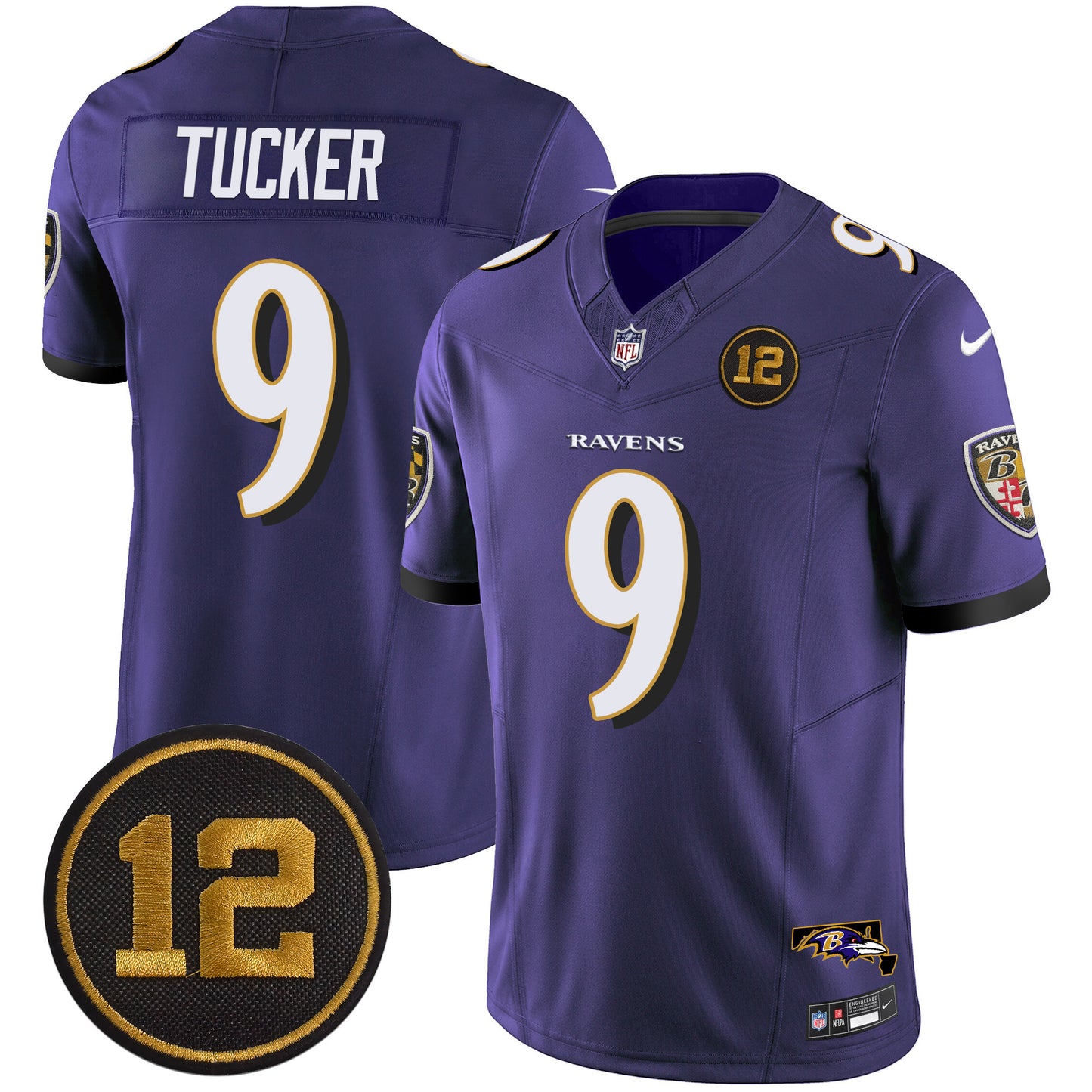 Ravens Jacoby Jones Patch Vapor Limited Jersey - All Stitched