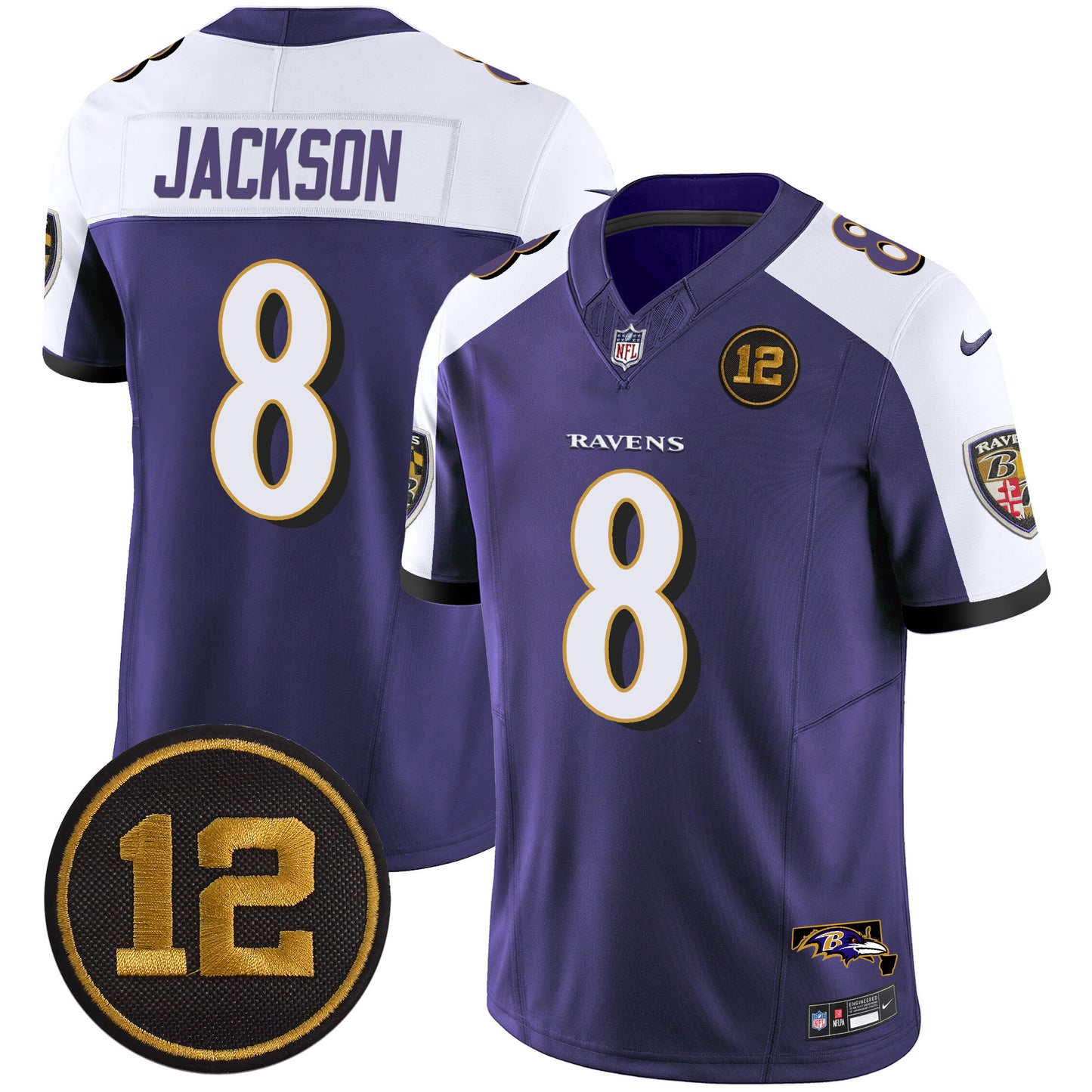 Ravens Jacoby Jones Patch Vapor Limited Jersey - All Stitched