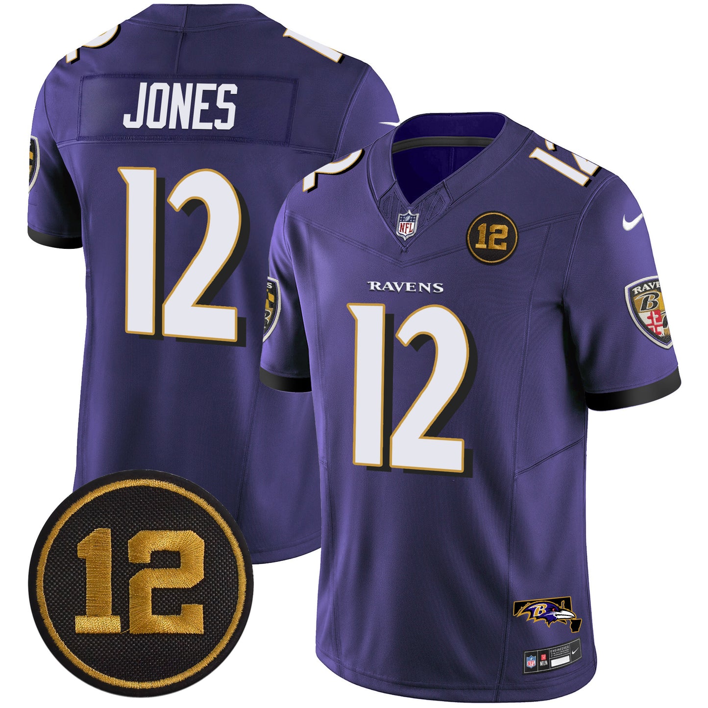 Ravens Jacoby Jones Patch Vapor Limited Jersey - All Stitched