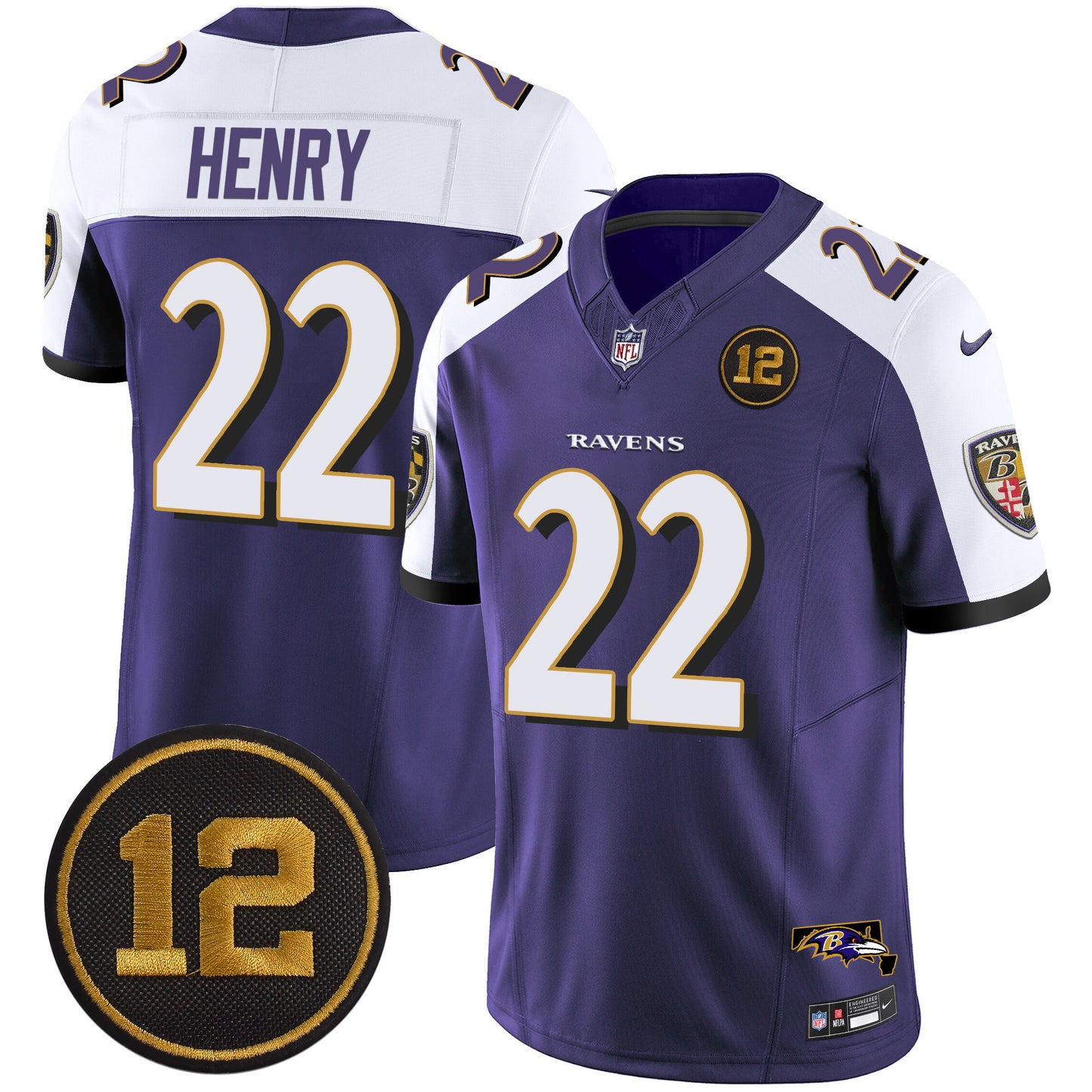 Ravens Jacoby Jones Patch Vapor Limited Jersey - All Stitched