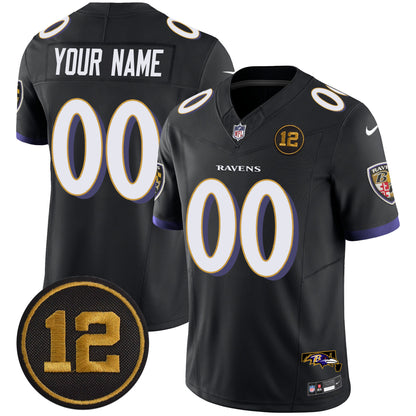 Ravens Jacoby Jones Patch Vapor Limited Custom Jersey - All Stitched