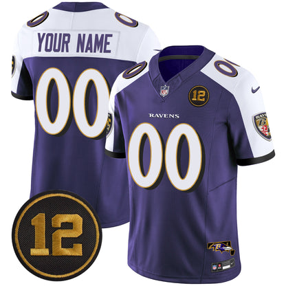 Ravens Jacoby Jones Patch Vapor Limited Custom Jersey - All Stitched