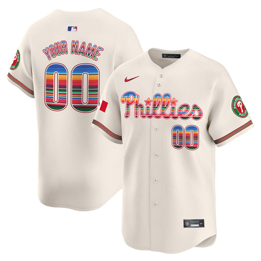 Phillies Mexico Vapor Premier Limited Custom Jersey - All Stitched