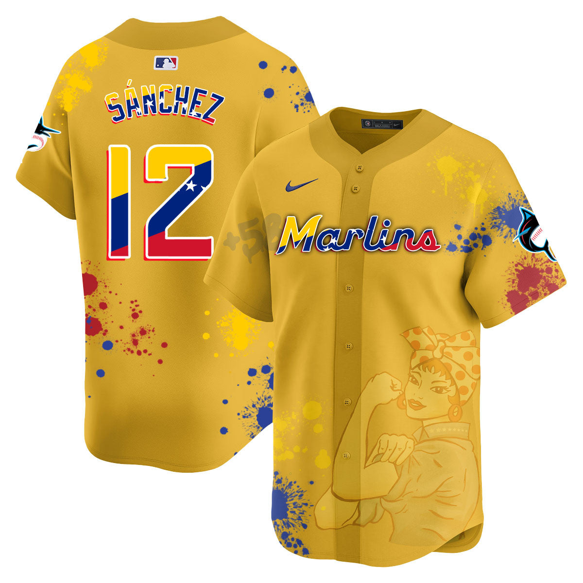 Miami Marlins 2024 Venezuelan Heritage Jersey - All Stitched