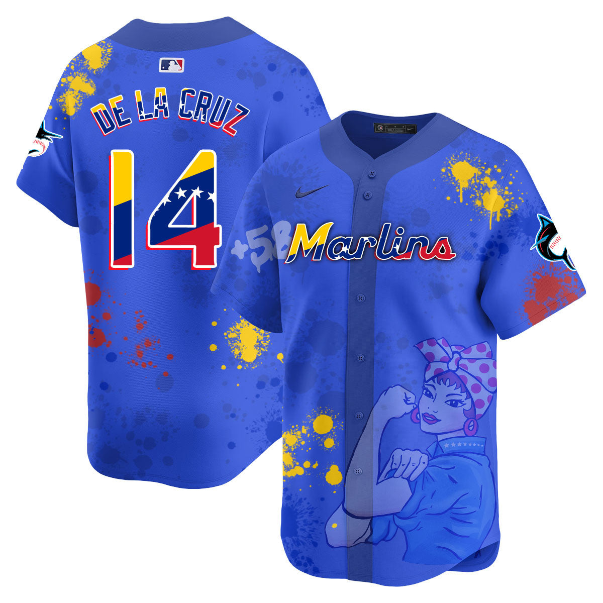 Miami Marlins 2024 Venezuelan Heritage Jersey - All Stitched