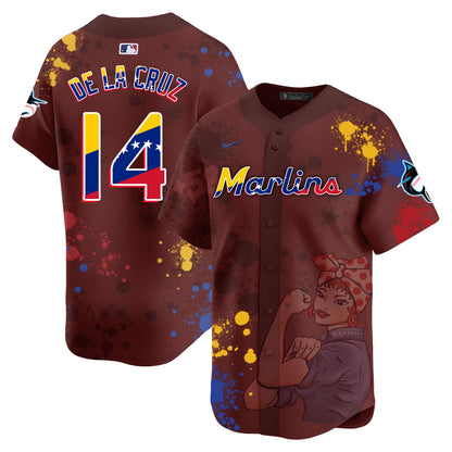 Miami Marlins 2024 Venezuelan Heritage Jersey - All Stitched