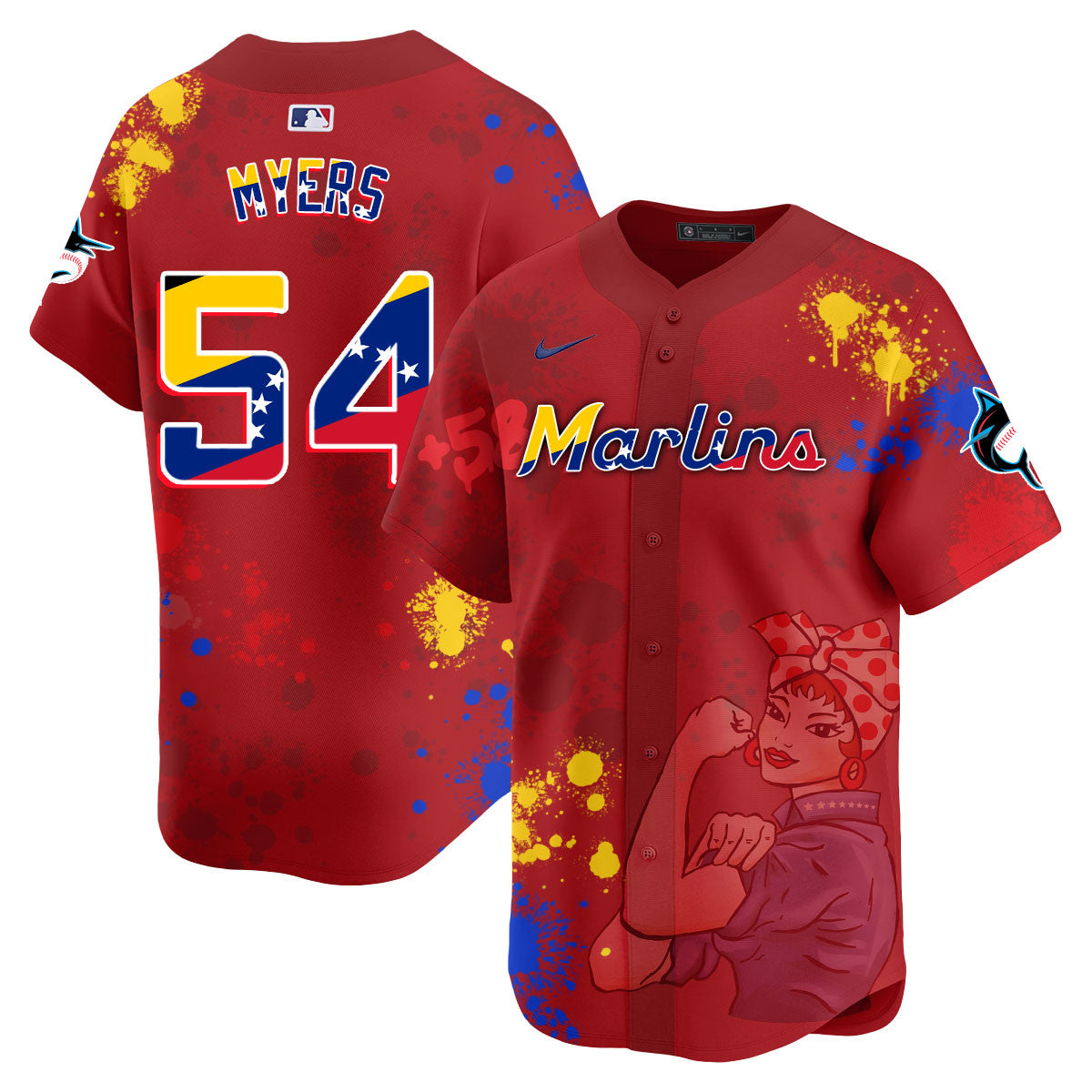 Miami Marlins 2024 Venezuelan Heritage Jersey - All Stitched