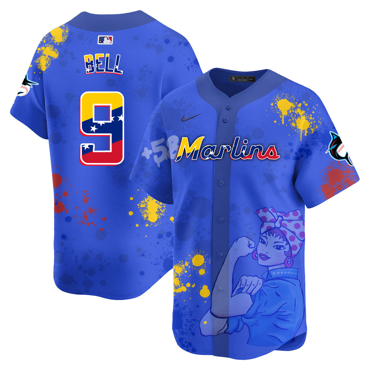 Miami Marlins 2024 Venezuelan Heritage Jersey - All Stitched