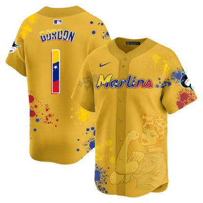 Miami Marlins 2024 Venezuelan Heritage Jersey - All Stitched