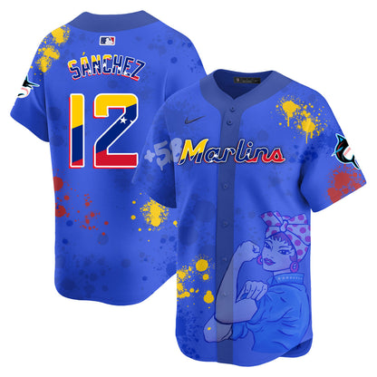 Miami Marlins 2024 Venezuelan Heritage Jersey - All Stitched